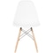 Fabulaxe Plastic DSW Shell Dining Chair with Solid Beech Wooden Dowel Eiffel Legs, White, PK 4 QI003746.WT.4 - alternate 9